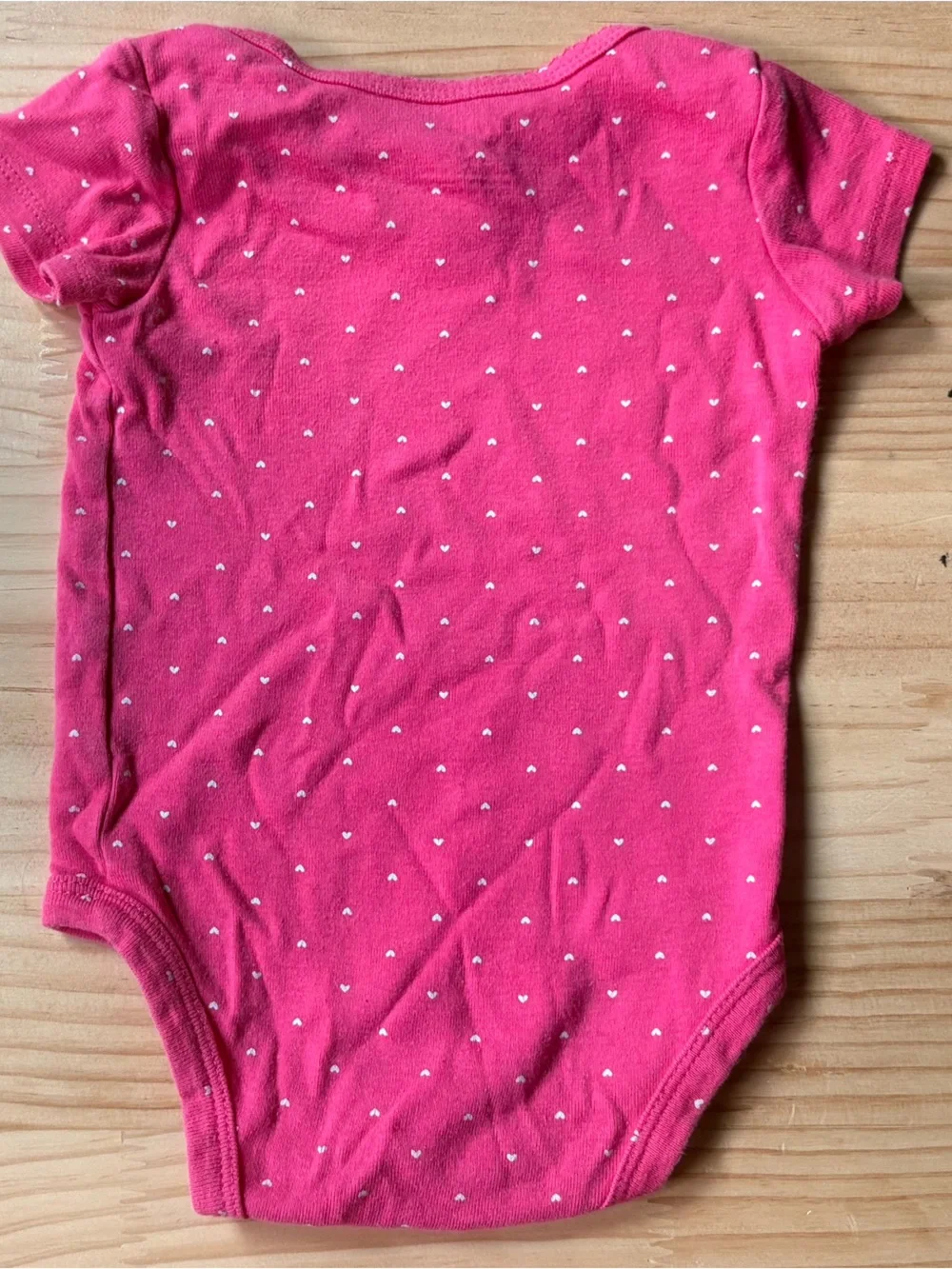 Carter's Hot Pink Short-Sleeve Bodysuit with Tiny White Hearts